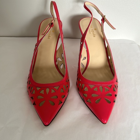Kate Spade Jacey Powder Patent Leather Pink Slingback Heels - Picture 2 of 13